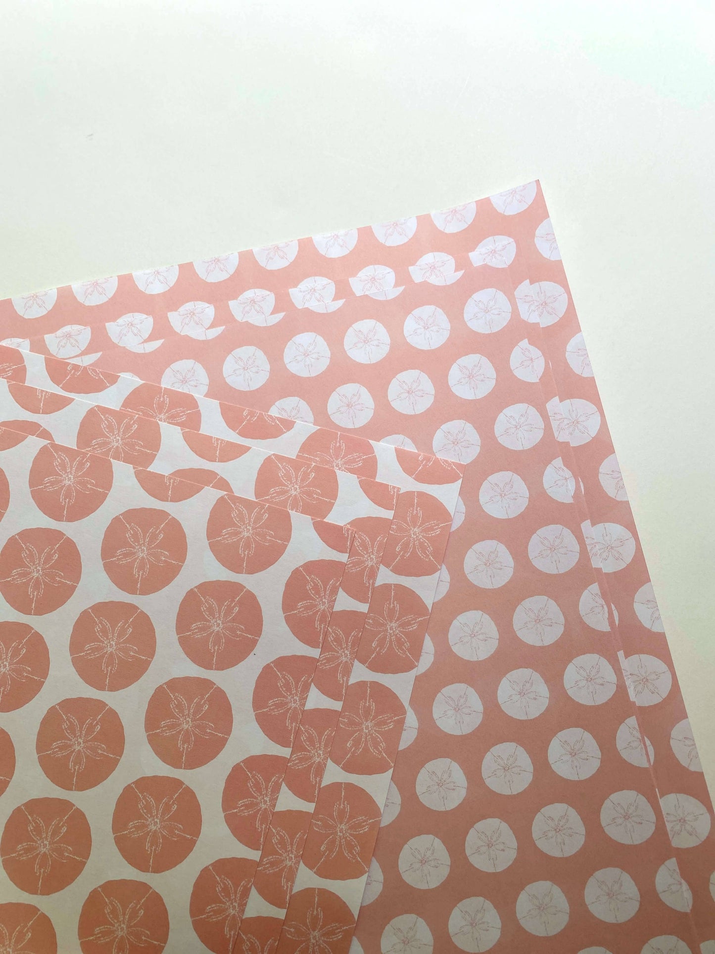 Sand Dollar Wrapping Paper - Pink: Rolls of 3 Sheets (Case of 3 Rolls)