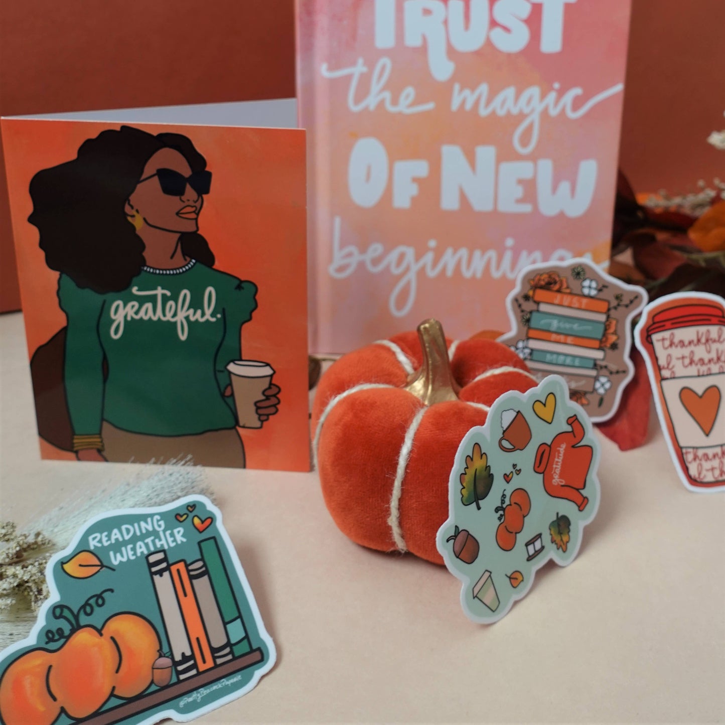 Grateful Babe Fall Thank You Greeting Card