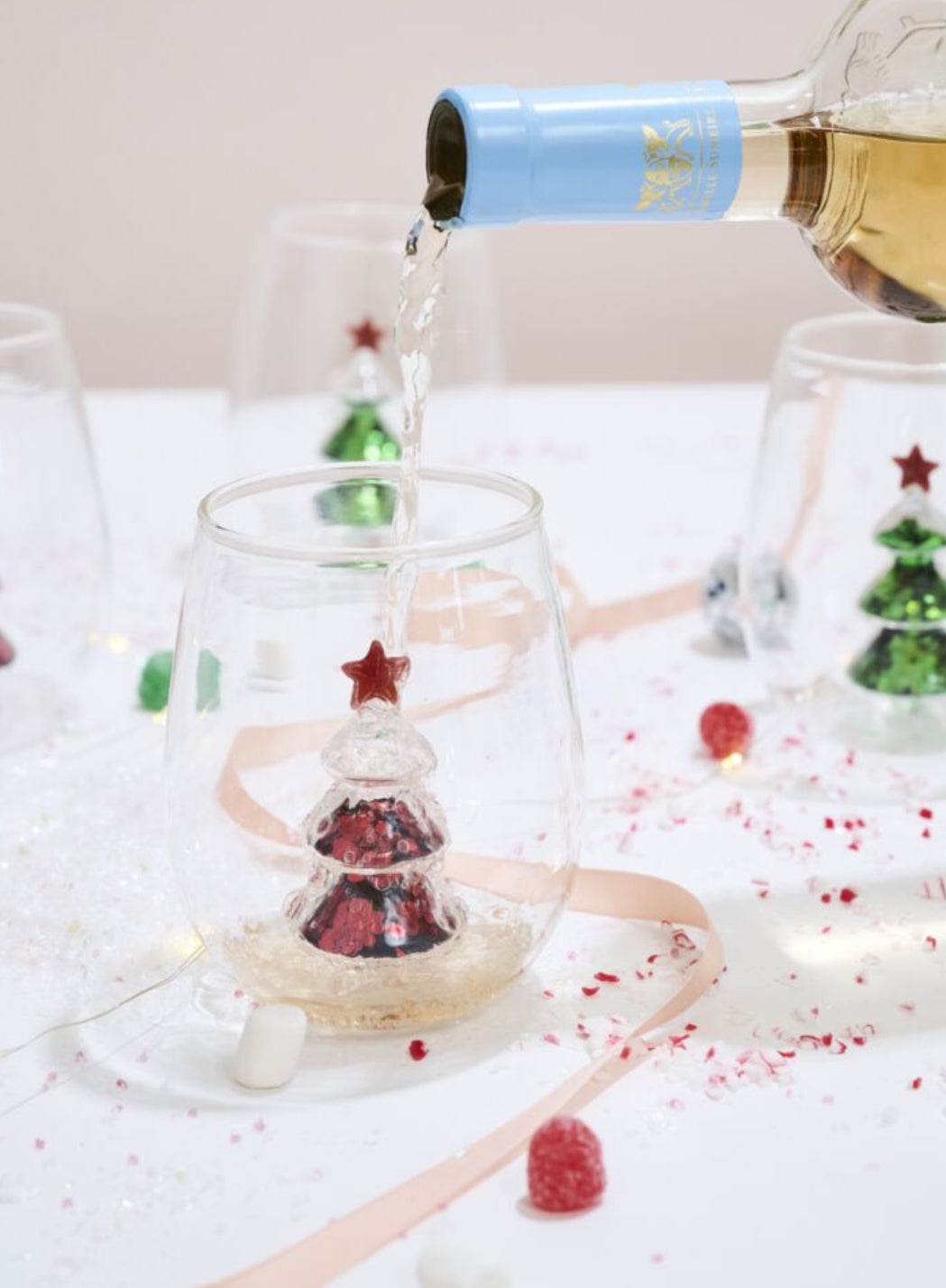 Glitter Tree Drinkware- Red