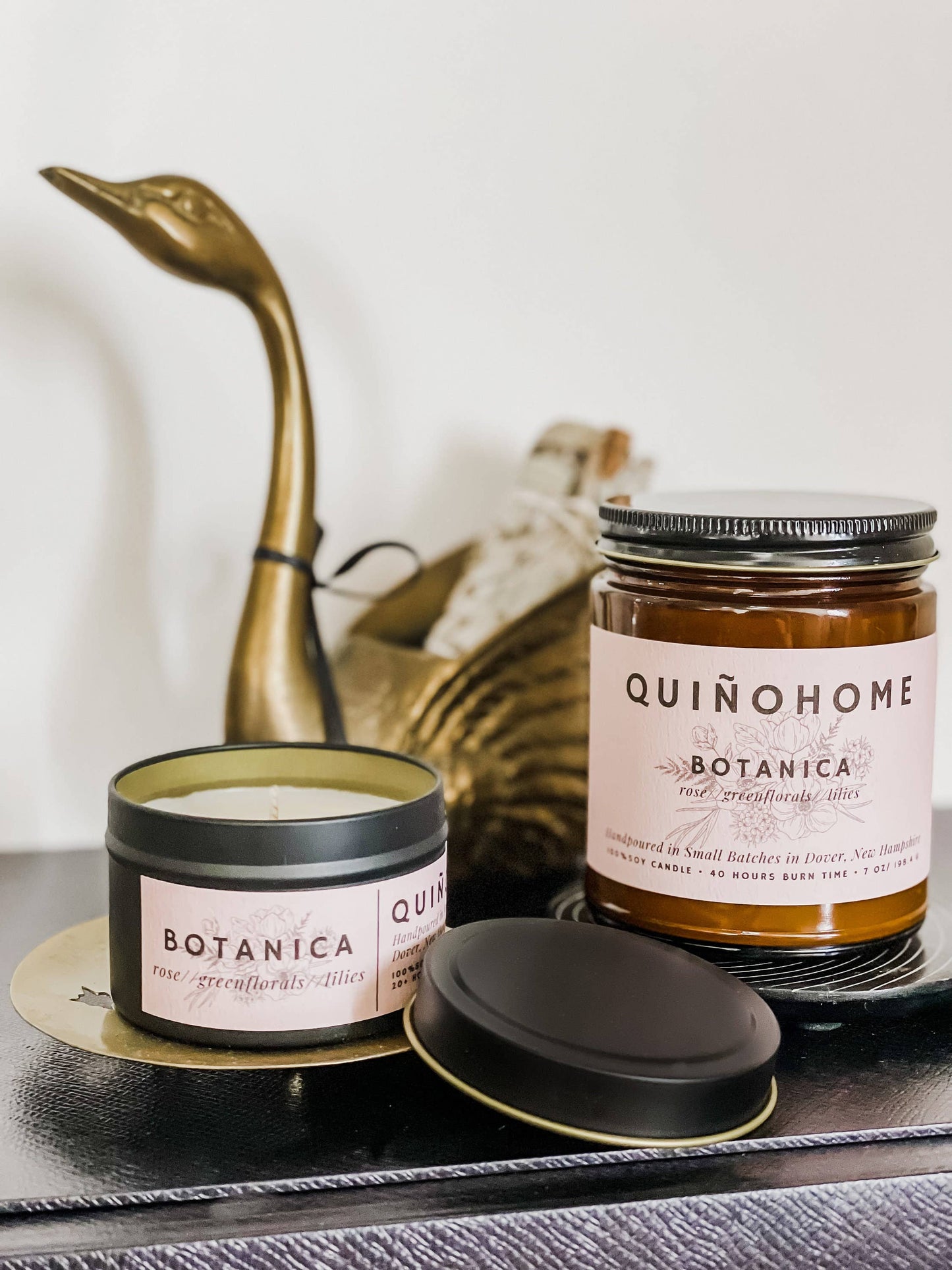 Botanica 3 Oz Soy Candle Tin// Rose, Green Florals, Lilies//