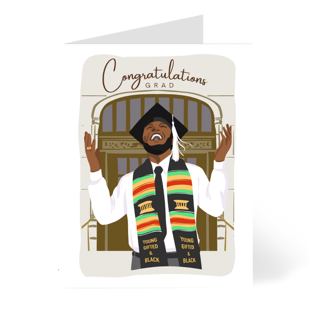 Happy Grad Card | Black Graduate | Congrats