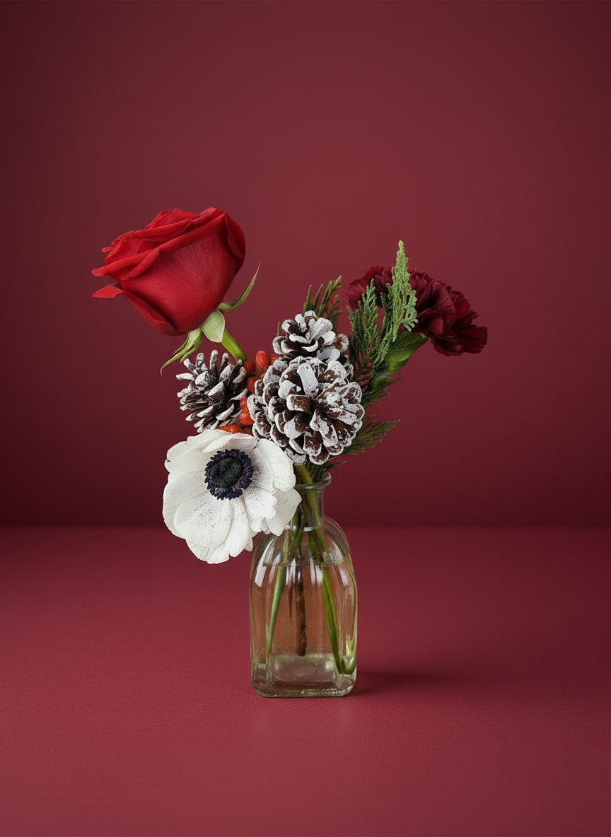 Holiday Cheer Bud Vase Arrangement