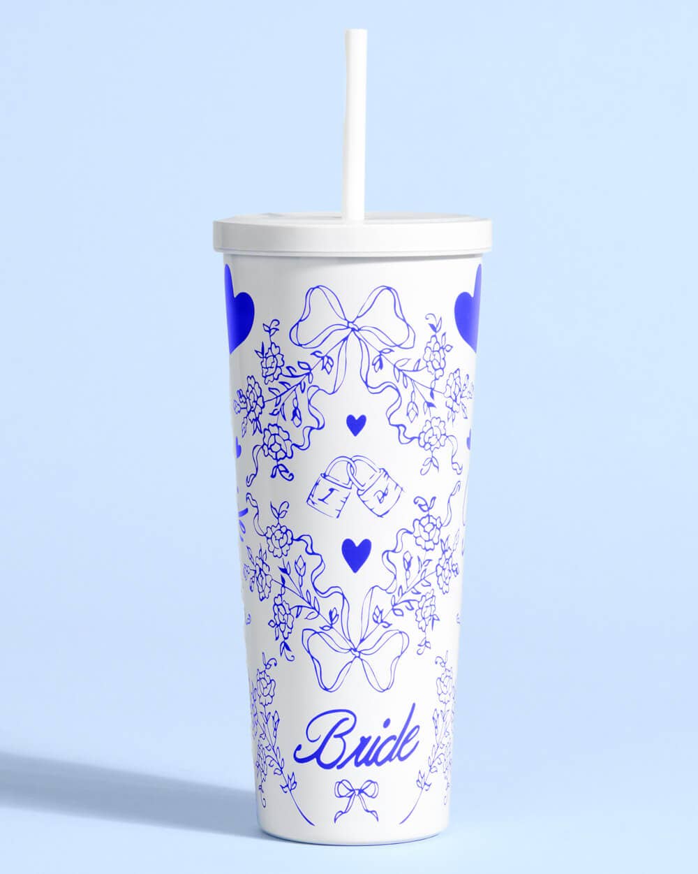 Something Blue Tumbler - 24 oz bride cup, drink, bachelor