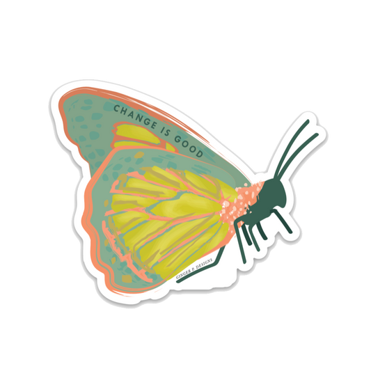 Change Is Good Butterfly Vinyl Sticker