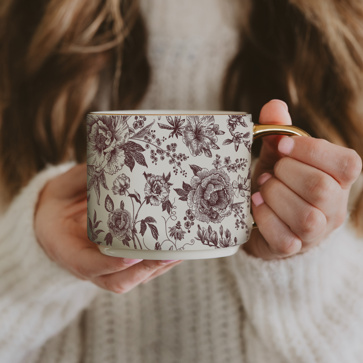 Brown Rose Mug