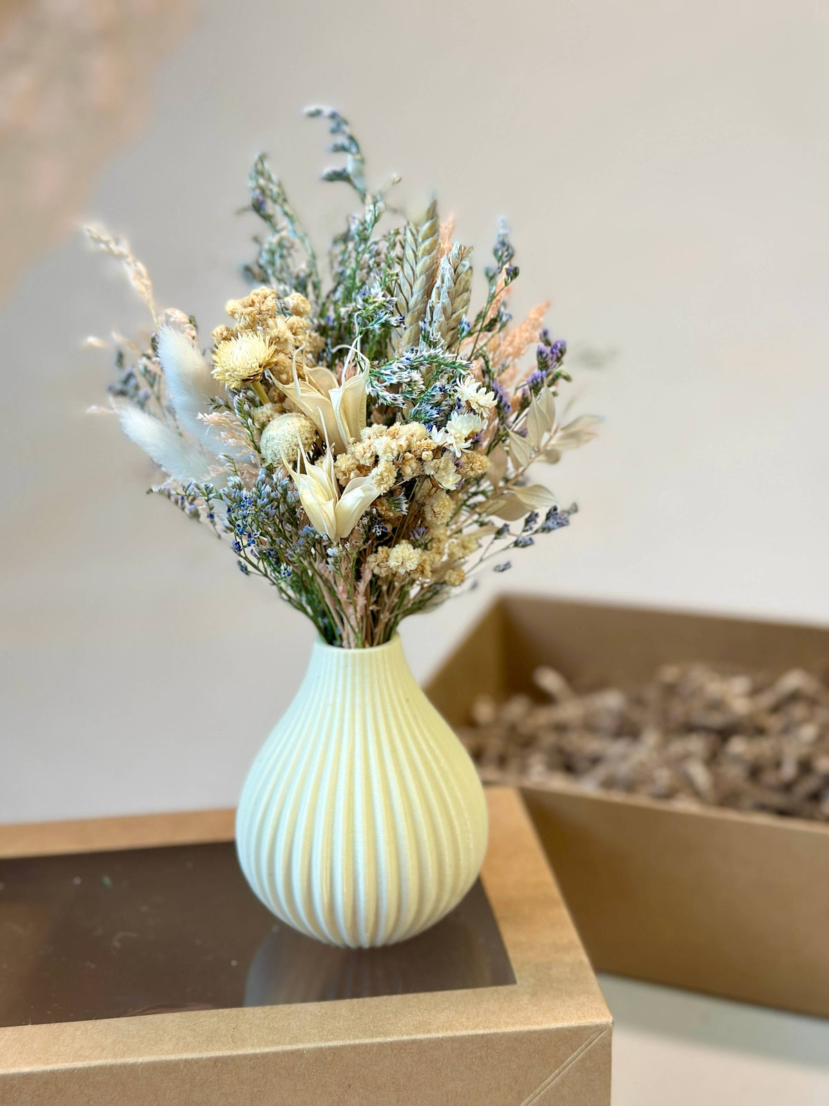 Mini Bouquet in a Box — Dried Floral Bouquet + Vase Gift Set