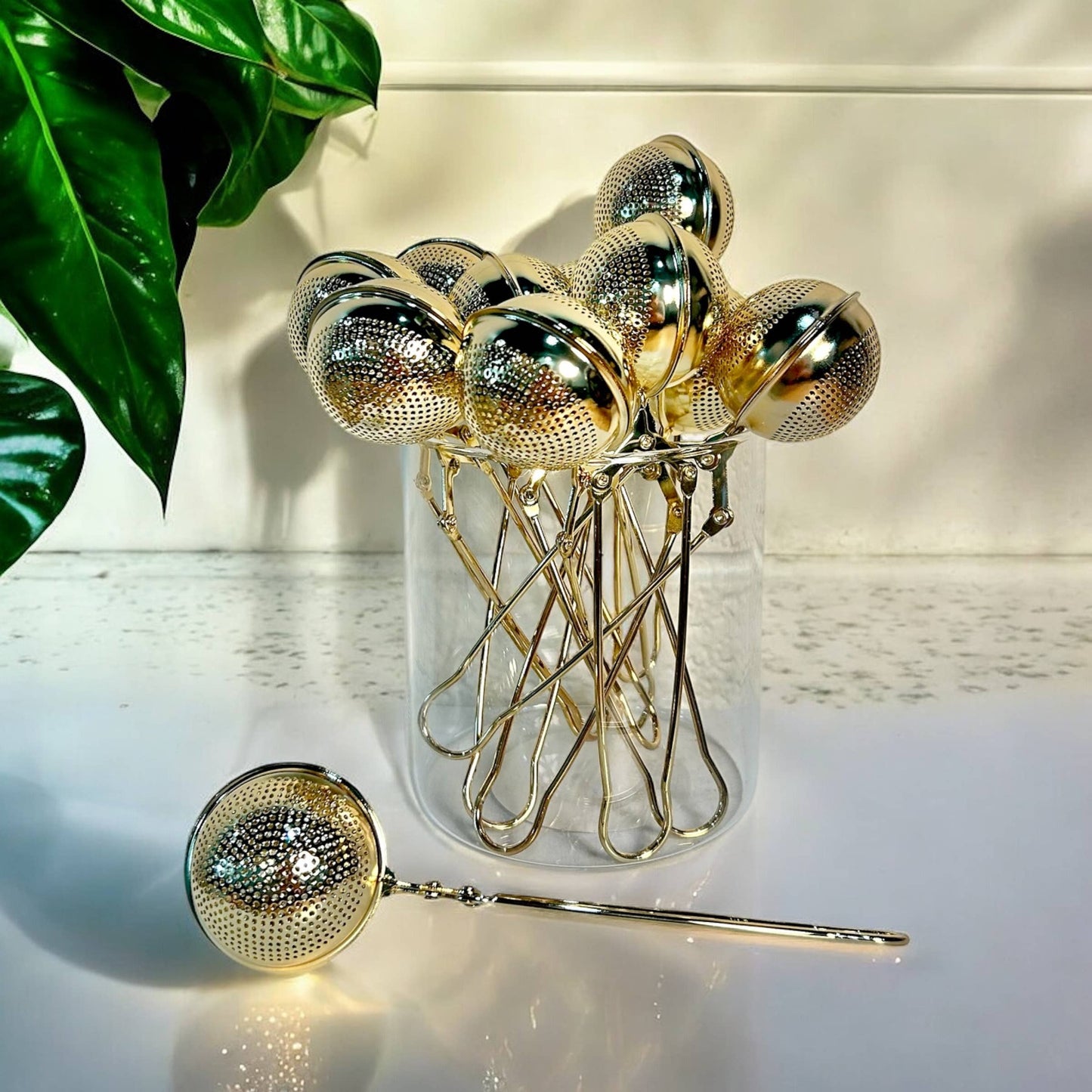 Gold Stainless Steel Tea Strainer | Infuser