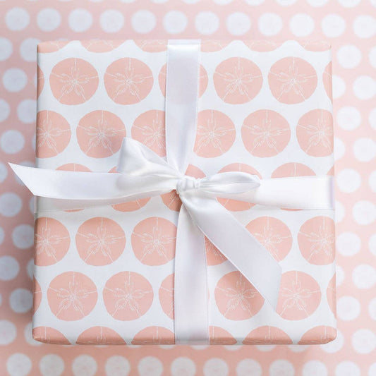 Sand Dollar Wrapping Paper - Pink: Rolls of 3 Sheets (Case of 3 Rolls)