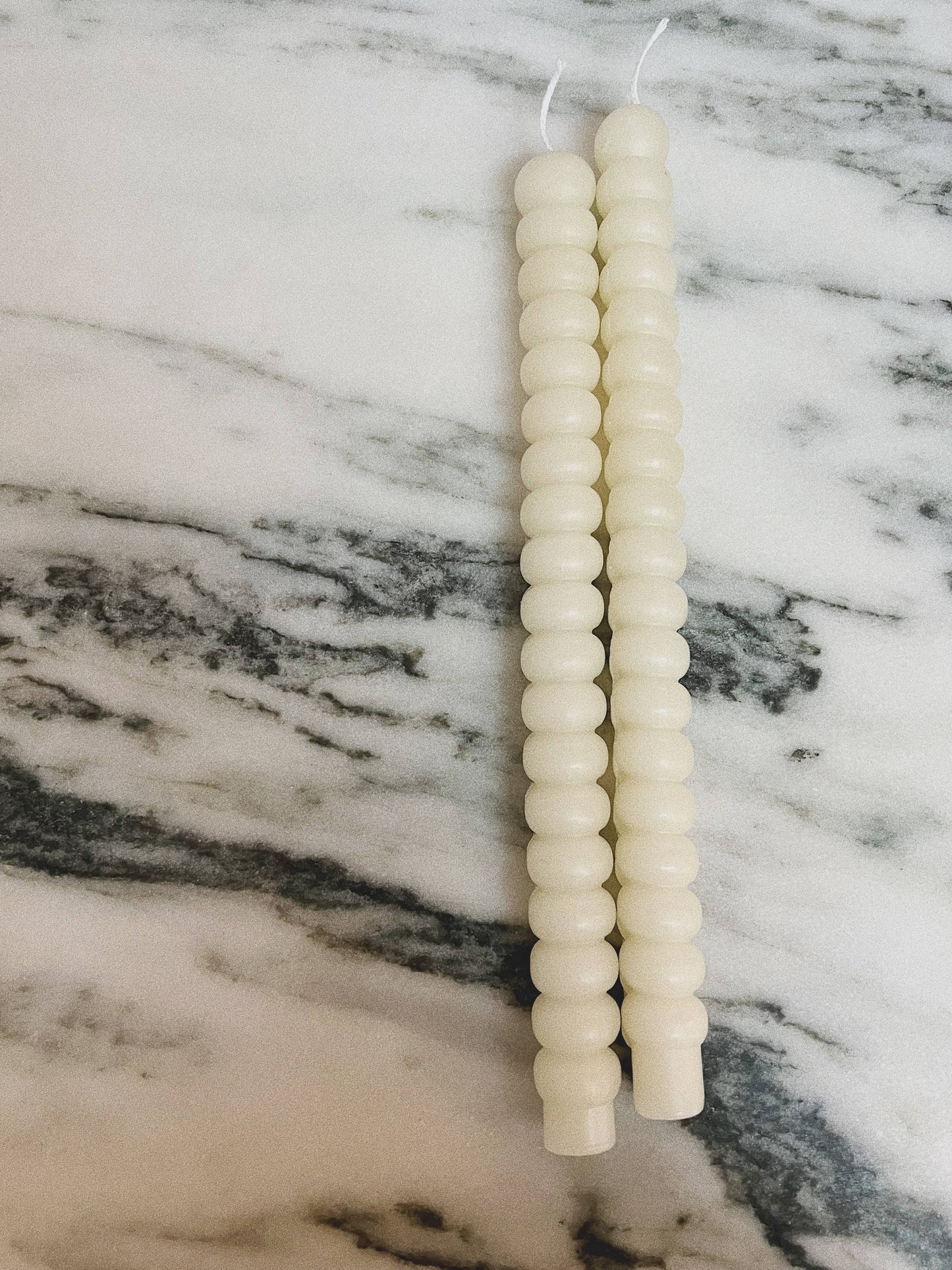 Stacked taper candle: Natural beeswax