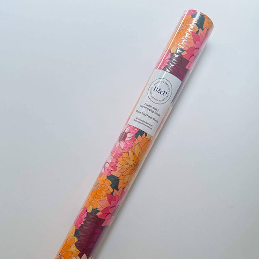 Dahlias Wrapping Paper: Rolls of 3 Sheets (Case of 3 Rolls)