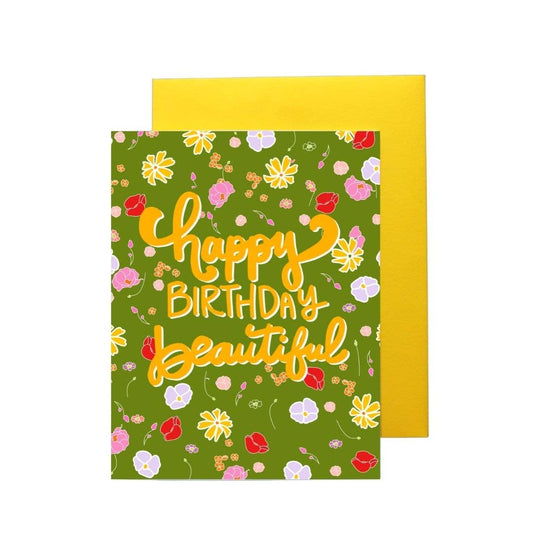 Happy Birthday Beautiful Floral Greeting Card