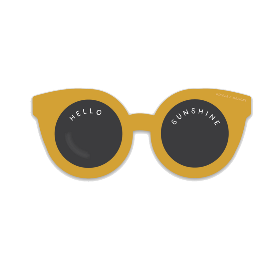 Hello Sunshine Sunglasses Vinyl Sticker