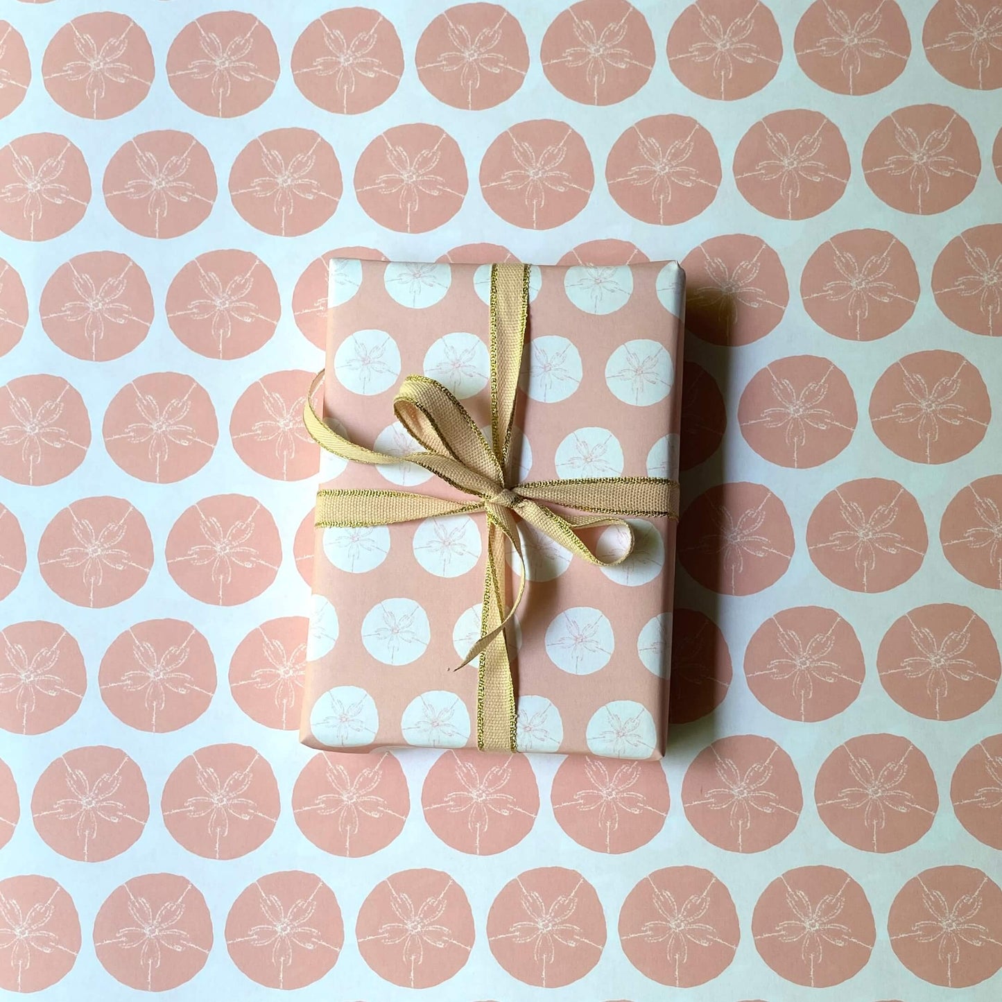Sand Dollar Wrapping Paper - Pink: Rolls of 3 Sheets (Case of 3 Rolls)