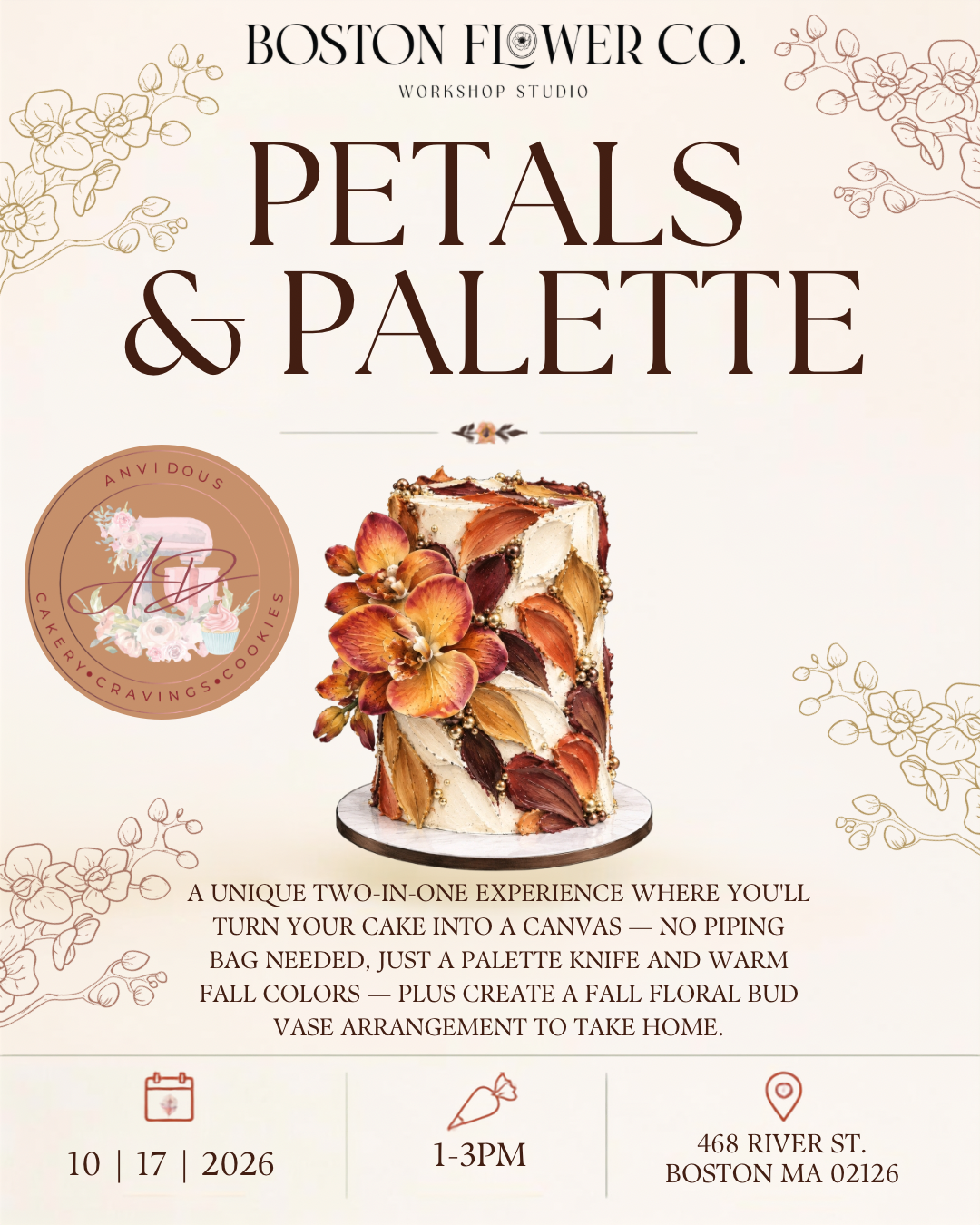 Petals & Palette Workshop (Oct.17th) 1-3pm