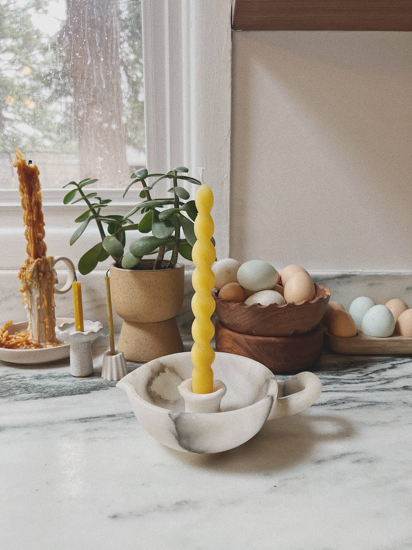 Spiral taper candle: Black