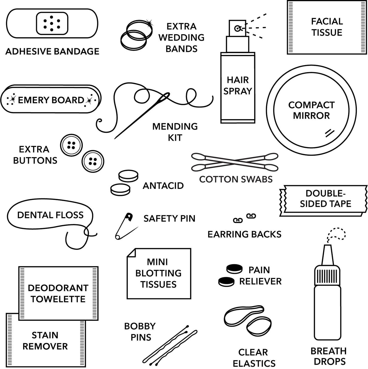 Velvet Minimergency Kit for Bridesmaids | Wedding Gifts: Ivory