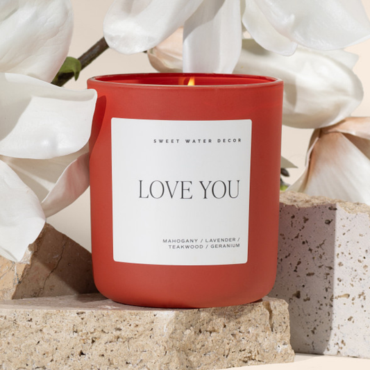 Love You 15 oz Soy Candle - Valentine's Day Decor & Gifts