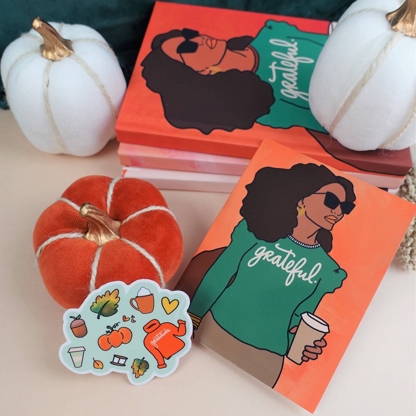 Grateful Babe Fall Thank You Greeting Card