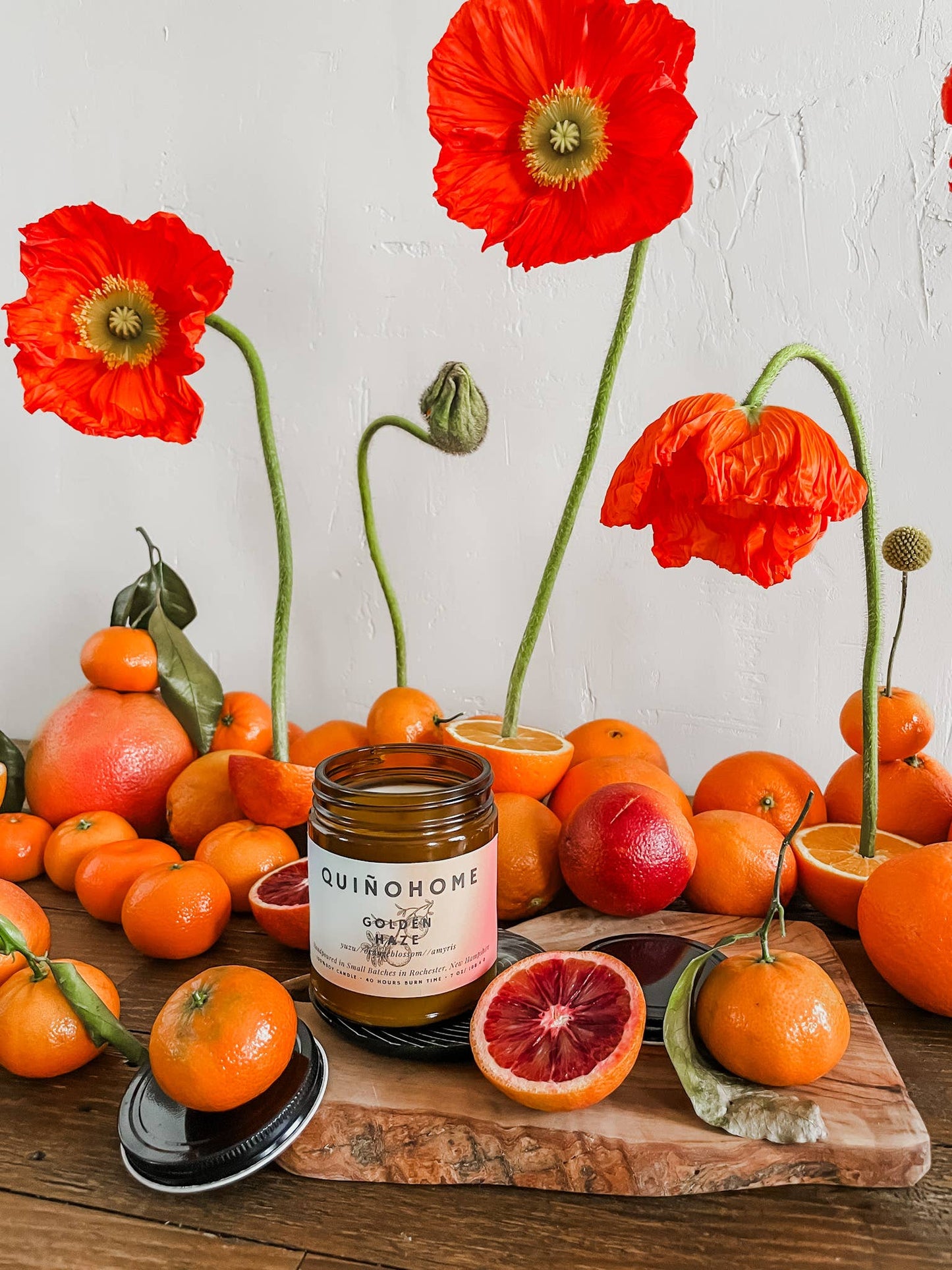 Golden Haze7oz Soy Candle Jar Yuzu, Orange Blossom, Amyris