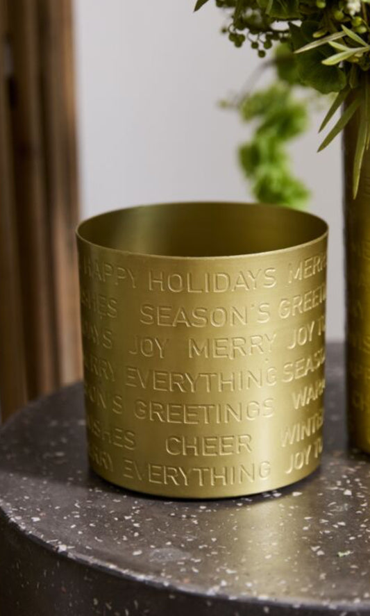 Cheerful Tidings Gold Pot