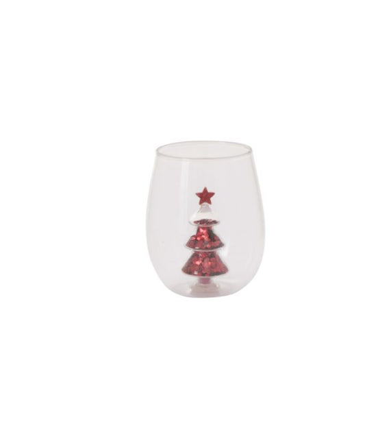 Glitter Tree Drinkware- Red