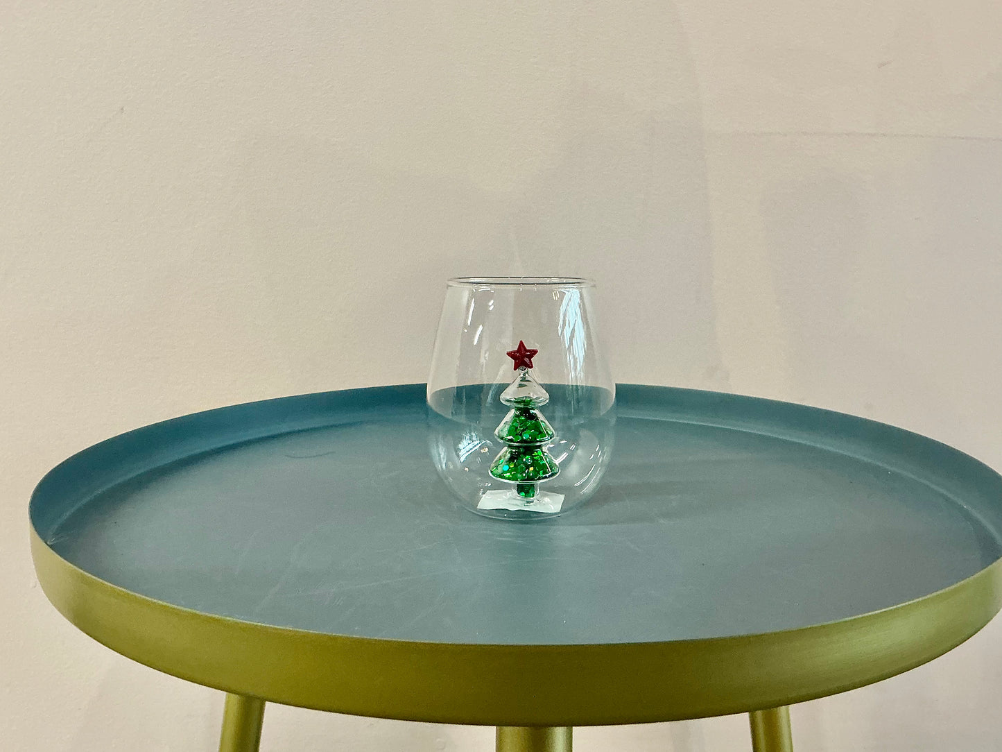 Glitter Tree Drinkware- Green