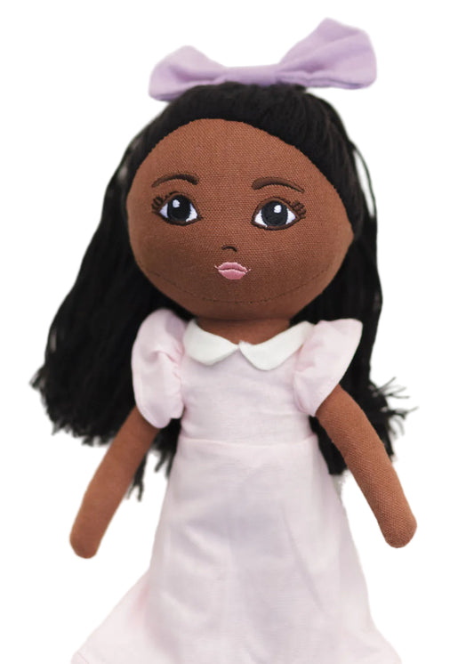 The Wonderful World of Zuri Rose: Handmade Linen Doll: Pink Dress