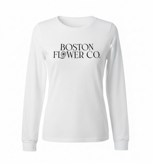 Boston Flower Co. Long Sleeve Top | White
