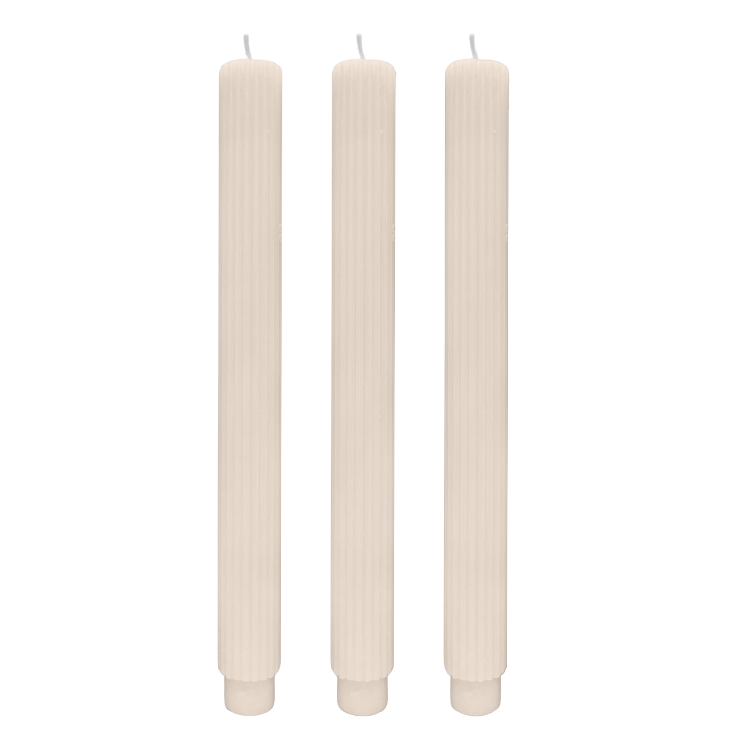 Fluted Taper Candles, Set of 3 - Home Decor & Gifts