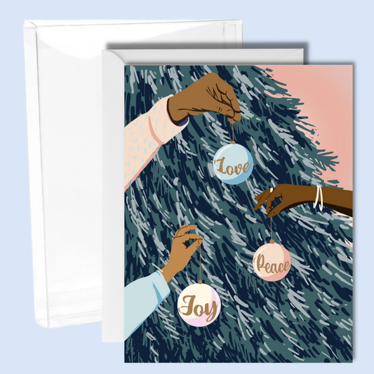 Love Peace Joy Tree Boxed Set (8 Cards) - Christmas Card