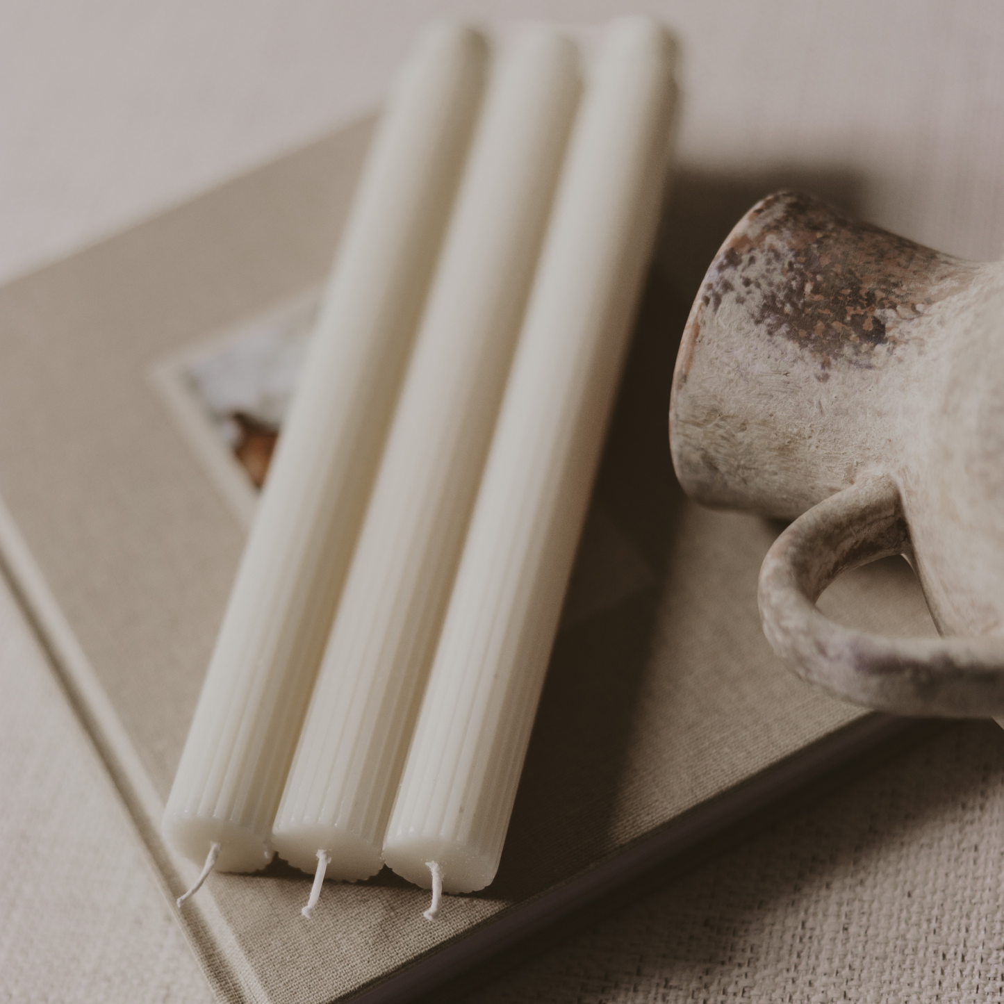 Fluted Taper Candles, Set of 3 - Home Decor & Gifts