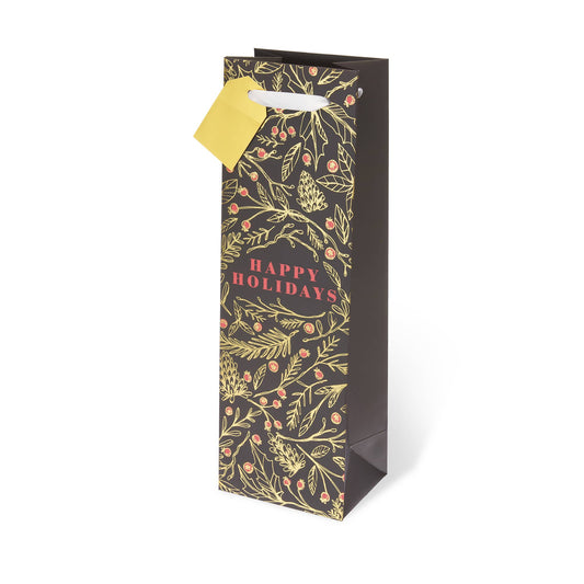Holiday Floral Wine Bag | Single Bottle