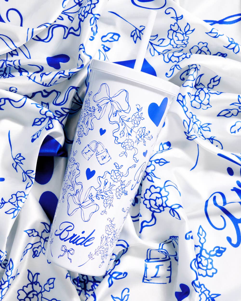 Something Blue Tumbler - 24 oz bride cup, drink, bachelor