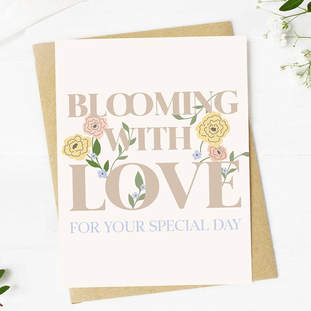 "Blooming with love" Spring Wedding Card