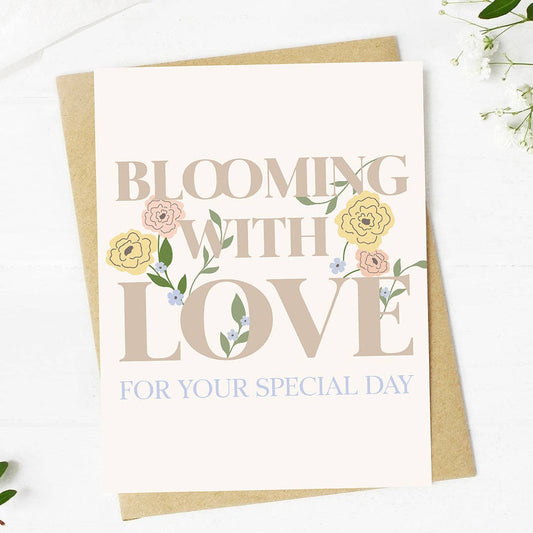 "Blooming with love" Spring Wedding Card