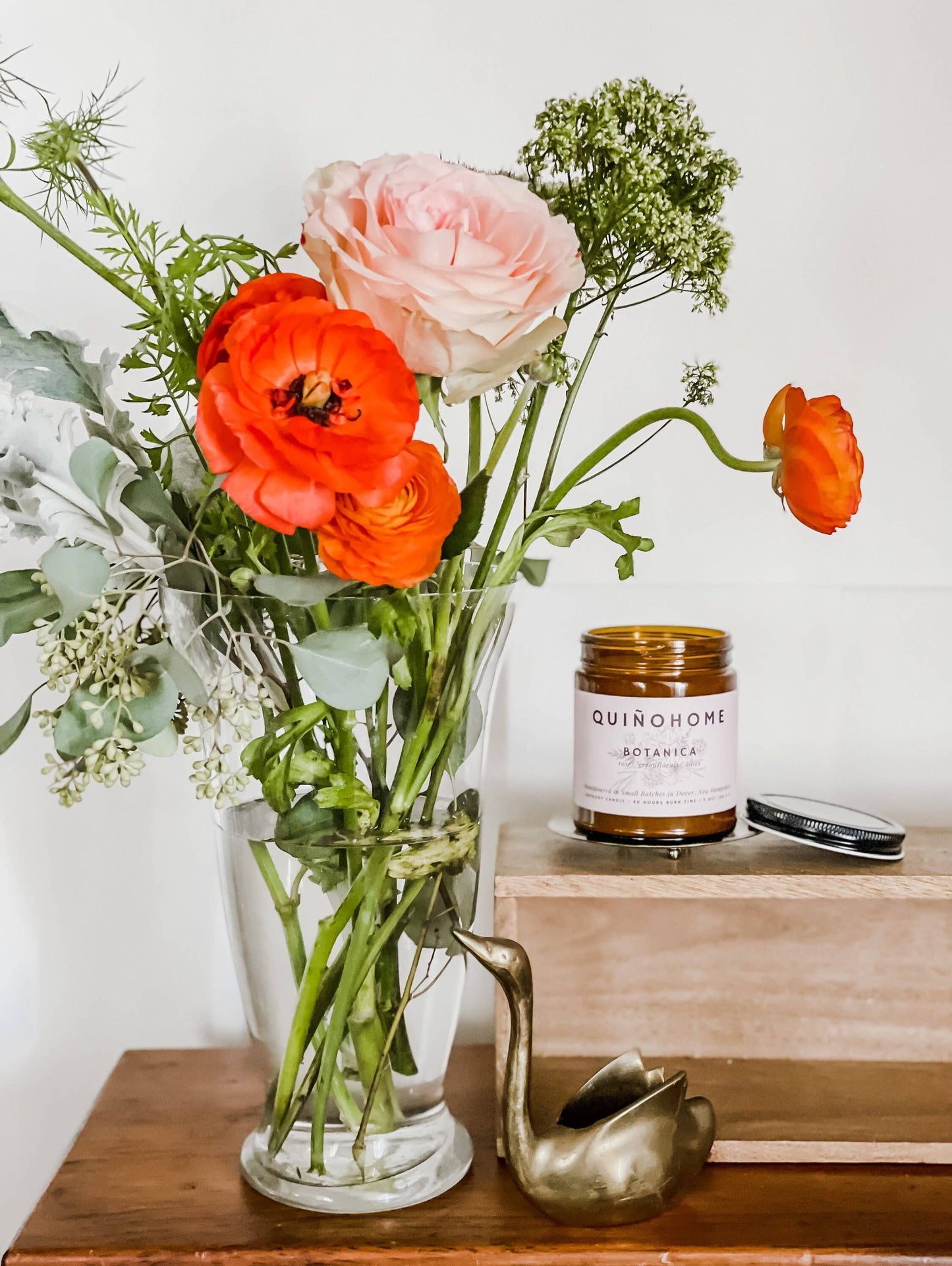 Botanica 7oz Soy Candle Jar// Rose, Green Florals, Lilies// Hand Poured Soy Wax// Rose Candle// Non Toxic Candle// Amber Jar Candle