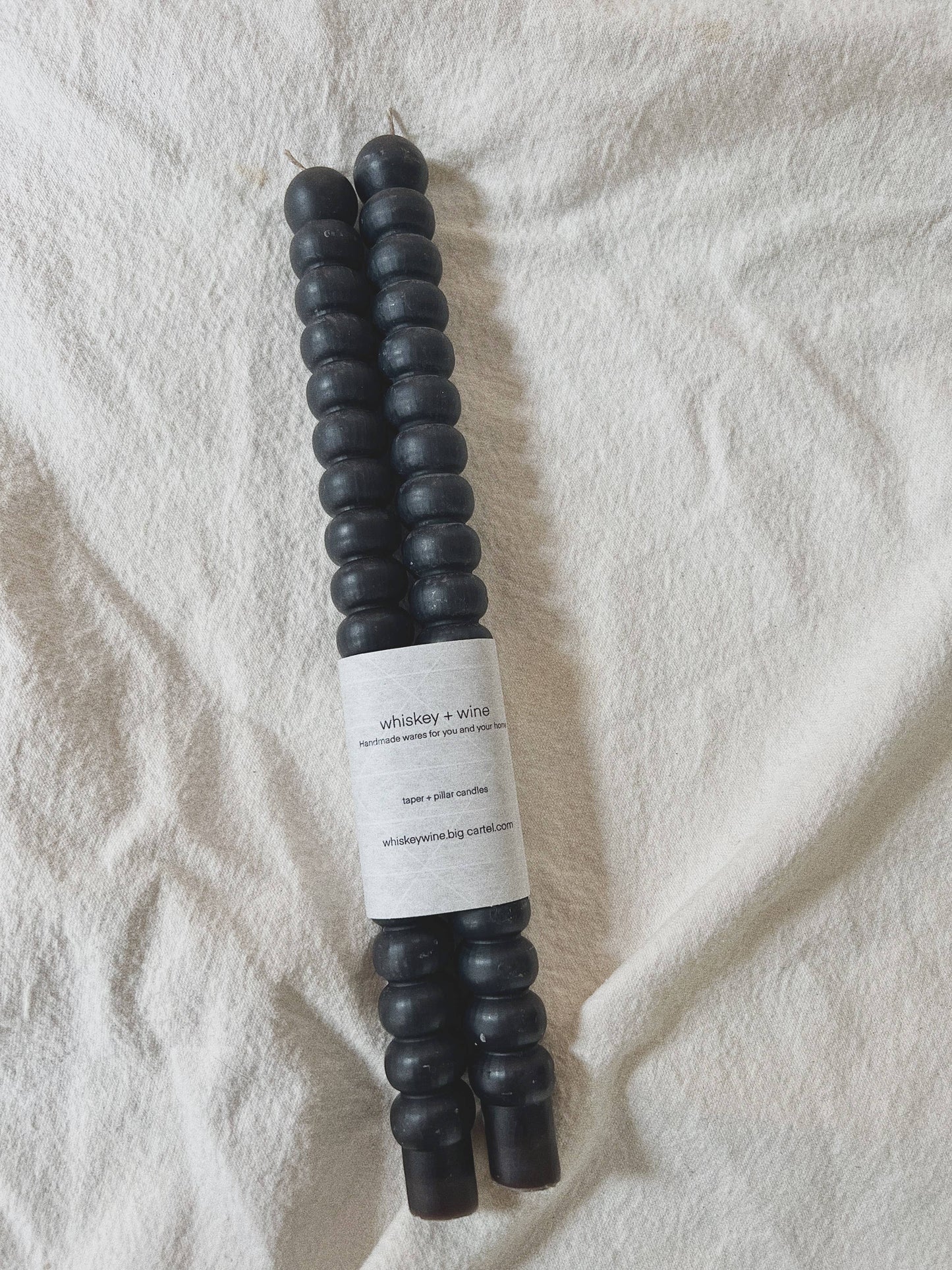 Stacked taper candle: Natural beeswax