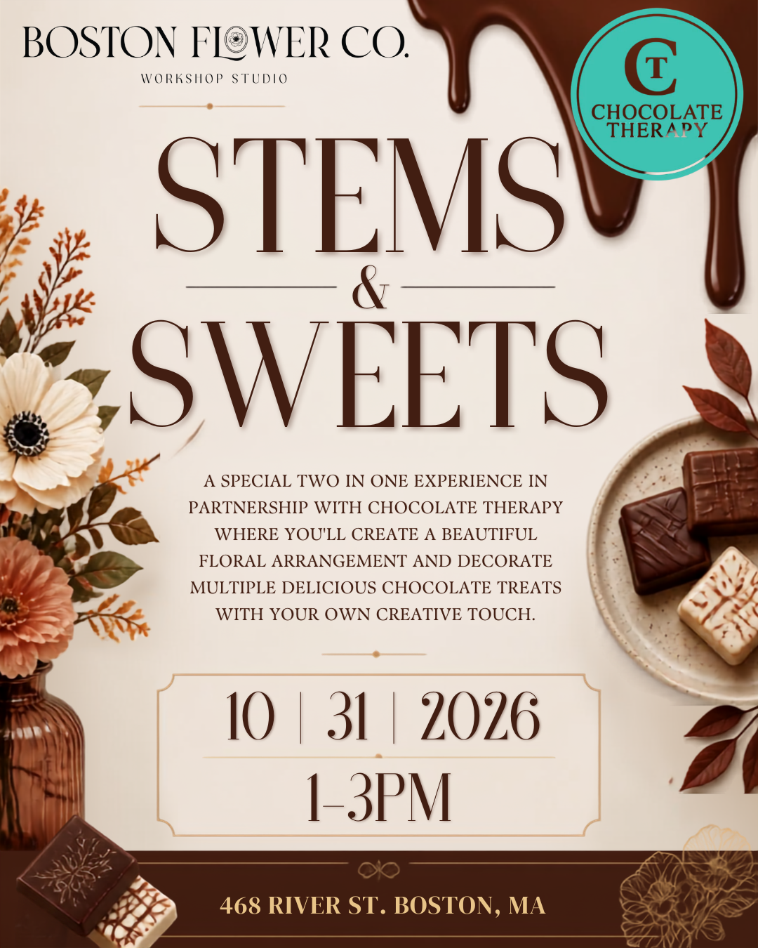 Stems & Sweets Workshop (Oct.31st) 1-3pm