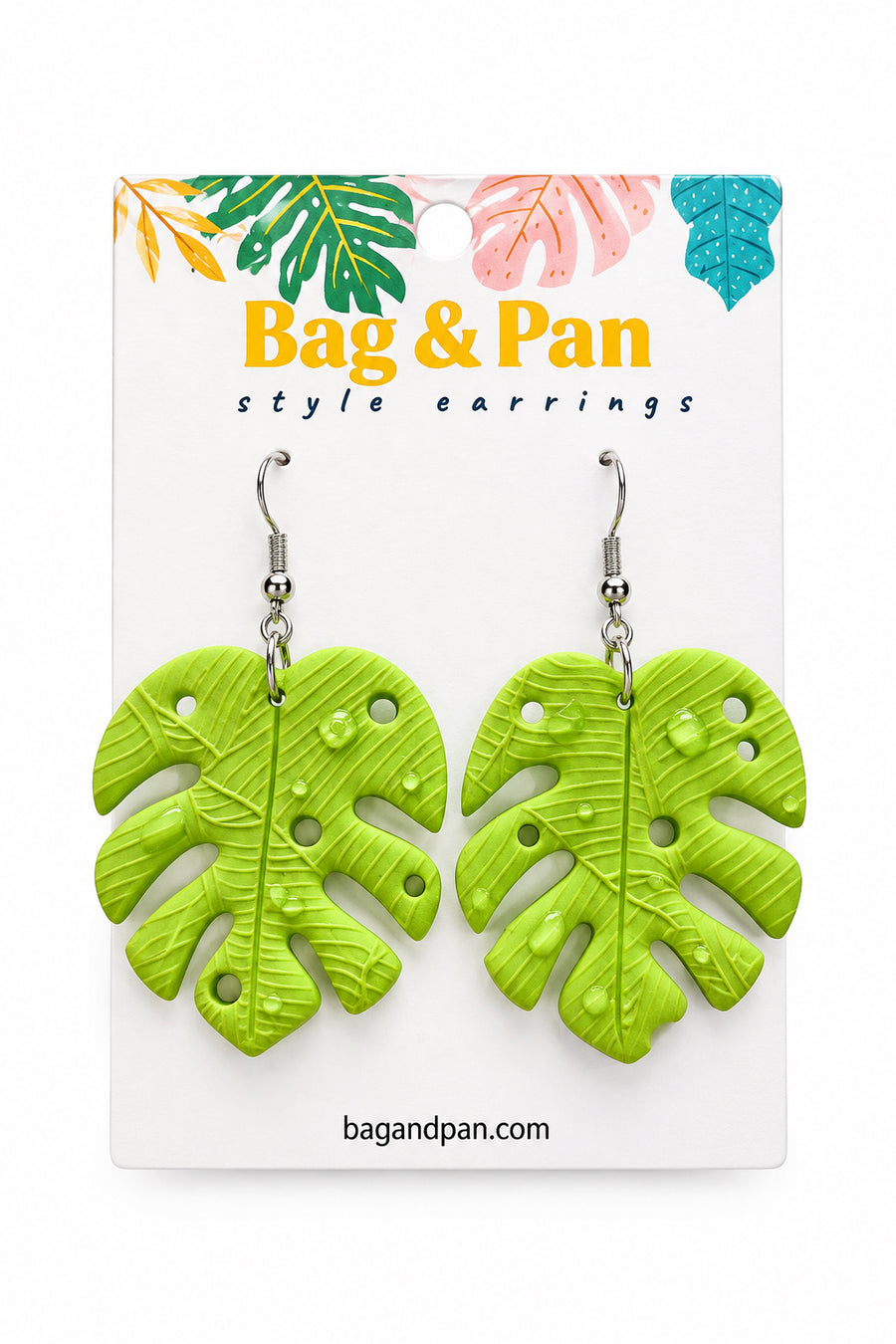 Bag & Pan Homemade Earrings: Jumbo Monsteras