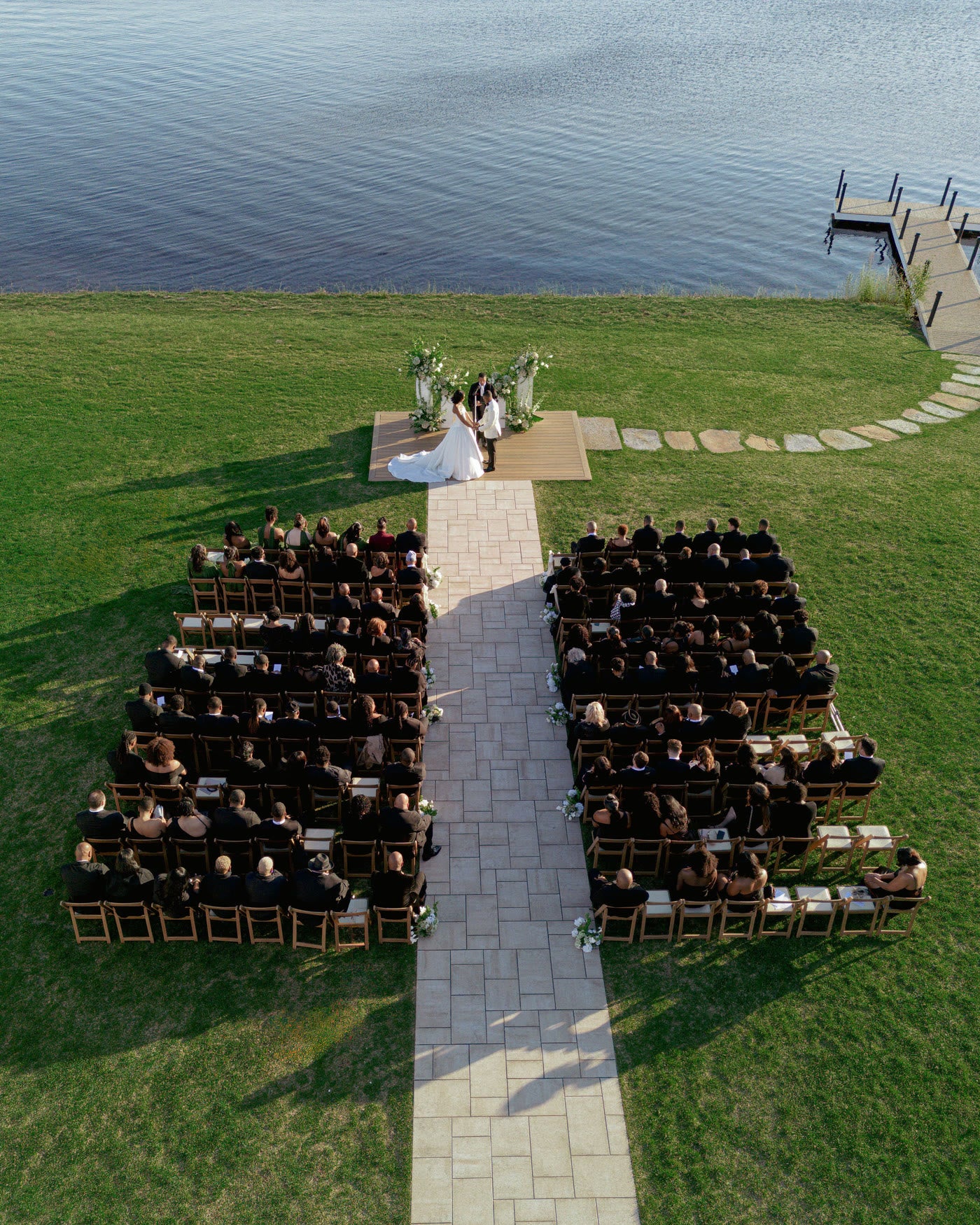 The lakeside ceremony from above